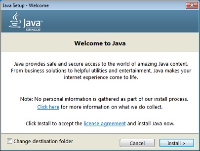 java update failed to